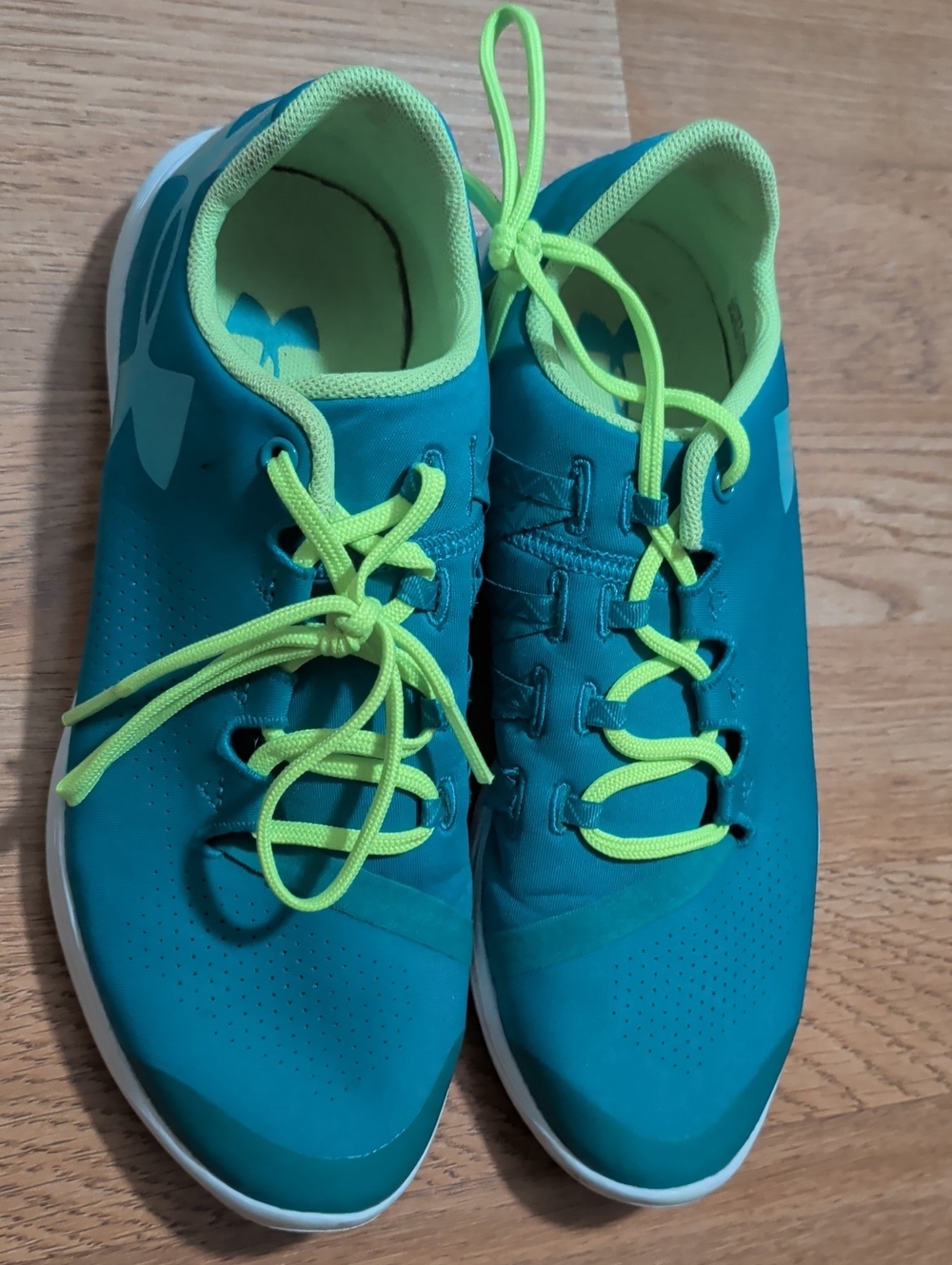 Under Armour Kids Teal Athletic Sneakers with Lime Accents
